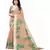 Brown & Green Art Silk Floral Print Saree With Blouse