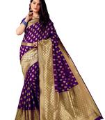 Buy Wine woven art silk saree saree with blouse