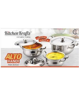 Kalash 3pcs Silver touch Alto handi Set 1