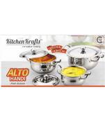Kalash 3pcs Silver touch Alto handi Set