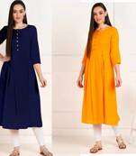 Solid Cotton Anarkali Kurti Combo