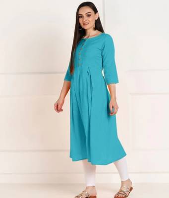 Solid Cotton Anarkali Kurti Combo 2