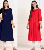 Solid Cotton Anarkali Kurti Combo