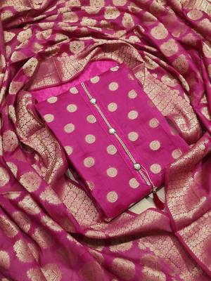 Pink block print banarasi salwar 1
