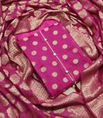 Pink block print banarasi salwar