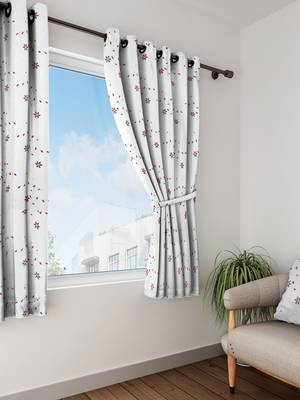 Long Size Embroidery Semi Share Window Curtains 1