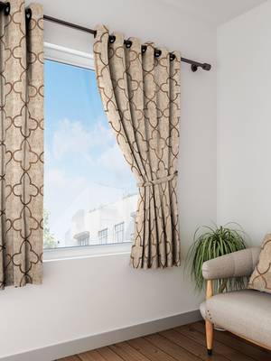 Long Size Embroidery Semi Share Window Curtains 1