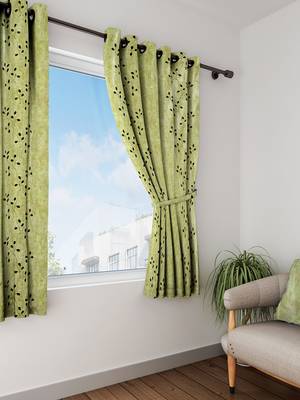 Long Size Embroidery Semi Share Window Curtains 1