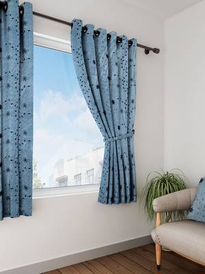 Long Size Embroidery Semi Share Window Curtains 1