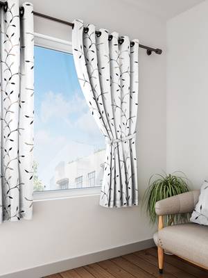 Long Size Embroidery Semi Share Window Curtains 1