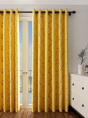 Long Size Embroidery Semi Share Door Curtains 1