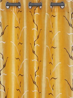 Long Size Embroidery Semi Share Door Curtains 2