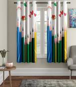 Window Curtain Set of 2 [5 Feet x 4 Feet] Digital 3D Graphic