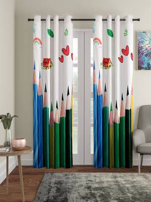 Long Door Curtain Set of 2 [9 Feet x 4 Feet] Digital 3D Graphic 1