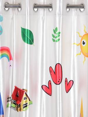 Long Door Curtain Set of 2 [9 Feet x 4 Feet] Digital 3D Graphic 2
