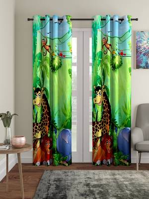 Door Curtain Set of 2 [7 Feet x 4 Feet] Digital 3D Graphic 1