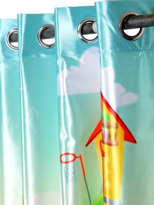 Long Door Curtain Set of 2 [9 Feet x 4 Feet] Digital 3D Graphic 3