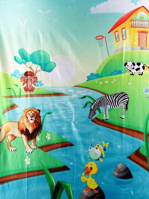 Long Door Curtain Set of 2 [9 Feet x 4 Feet] Digital 3D Graphic 4