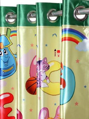 Door Curtain Set of 2 [7 Feet x 4 Feet] Digital 3D Graphic 3