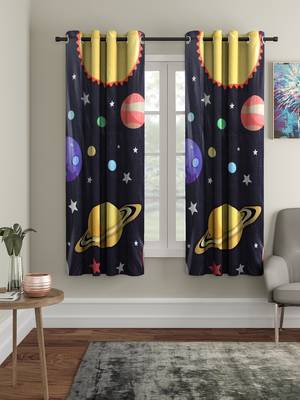 Window Curtain Set of 2 [5 Feet x 4 Feet] Digital 3D Graphic 1