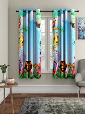 Window Curtain Set of 2 [5 Feet x 4 Feet] Digital 3D Graphic 1