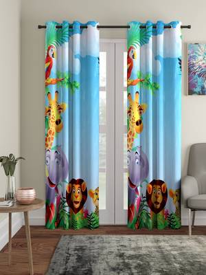 Door Curtain Set of 2 [7 Feet x 4 Feet] Digital 3D Graphic 1