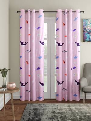 Long Door Curtain Set of 2 [9 Feet x 4 Feet] Digital 3D Graphic 1