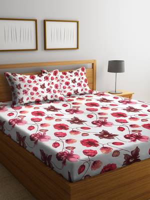 King Size 104 TC Cotton Double Bedsheet with 2 Pillow 2
