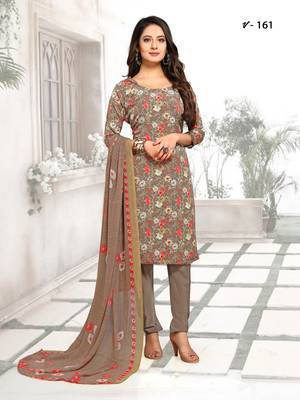 Beige digital print crepe salwar 1