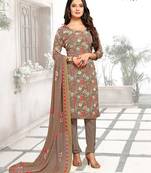 Beige digital print crepe salwar