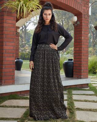 Black plain polyester Semi Stitched bridal lehenga 1