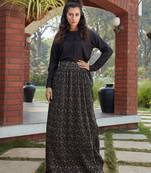 Black plain polyester Semi Stitched bridal lehenga