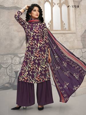 Purple digital print crepe salwar 1