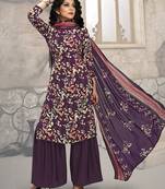 Purple digital print crepe salwar