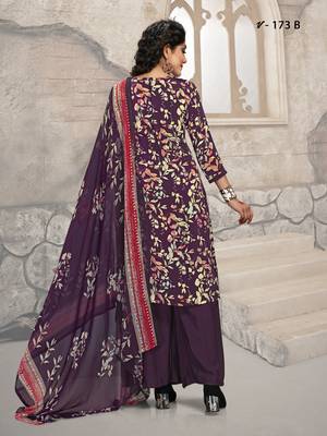 Purple digital print crepe salwar 2
