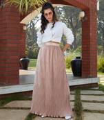 Peach plain polyester Semi Stitched bridal lehenga