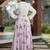 Pink printed crepe Semi Stitched bridal lehenga (M Size)