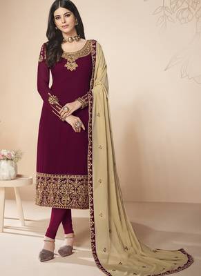 Magenta Color Embroidered Salwar Kameez 1