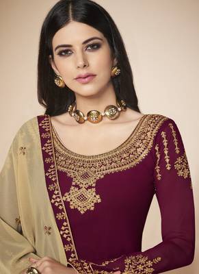 Magenta Color Embroidered Salwar Kameez 2