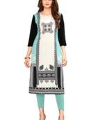 Multicolor printed crepe ethnic-kurtis