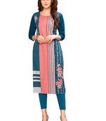 Multicolor printed crepe ethnic-kurtis