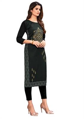 Black printed crepe ethnic-kurtis 1