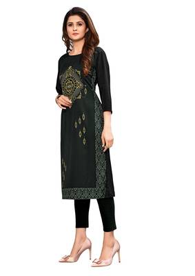 Black printed crepe ethnic-kurtis 3