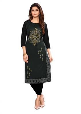 Black printed crepe ethnic-kurtis 4