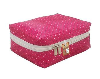 atorakushon®  Makeup Storage Box Cosmetic Vanity Necklace Travelling Wardrobe Organizer Jewellery Pouch for Women (Pink) 1