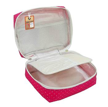 atorakushon®  Makeup Storage Box Cosmetic Vanity Necklace Travelling Wardrobe Organizer Jewellery Pouch for Women (Pink) 3