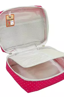 atorakushon®  Makeup Storage Box Cosmetic Vanity Necklace Travelling Wardrobe Organizer Jewellery Pouch for Women (Pink)