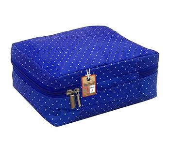 atorakushon ® Makeup Storage Box Cosmetic Vanity Necklace Travelling Wardrobe Organizer Jewellery Pouch for Women (Blue) 1