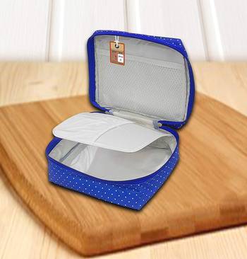 atorakushon ® Makeup Storage Box Cosmetic Vanity Necklace Travelling Wardrobe Organizer Jewellery Pouch for Women (Blue) 2