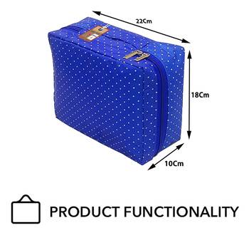 atorakushon ® Makeup Storage Box Cosmetic Vanity Necklace Travelling Wardrobe Organizer Jewellery Pouch for Women (Blue) 3